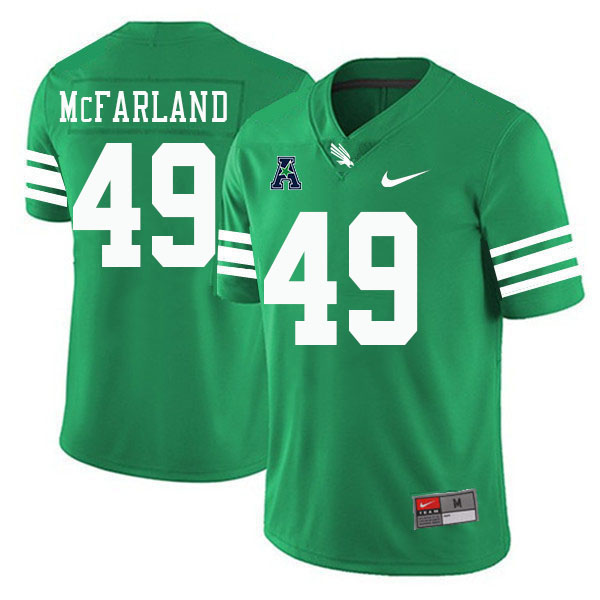 #49 Kamdon McFarland North Texas Mean Green College Football Jerseys Stitched-Green